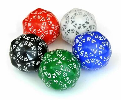 Set of Five 120-sided Dice - Gamedicechip