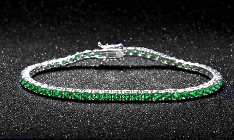 Beautiful Emerald Tennis Bracelet gift for her Lab Emerald B