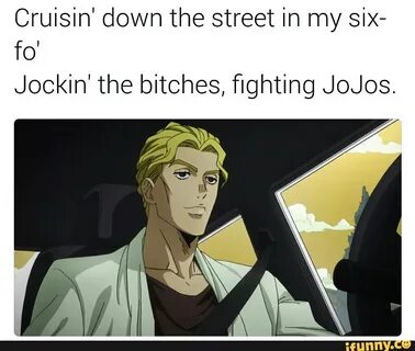 Cruisin' down the street in my sixfo Jockin' the bitches, ﬁg