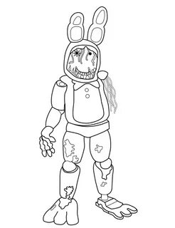 Withered Bonnie FNAF Coloring Page - Free Printable Coloring