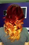 Brown Red Orange Ombre Hair - Фото база