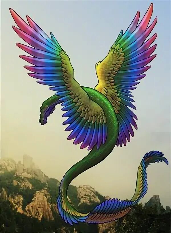 Rainbow Coatl by ArnaTornwolf on deviantART Winged serpent, 