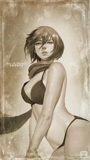 Art of Neight's tweet - "Mikasa(bikini version)