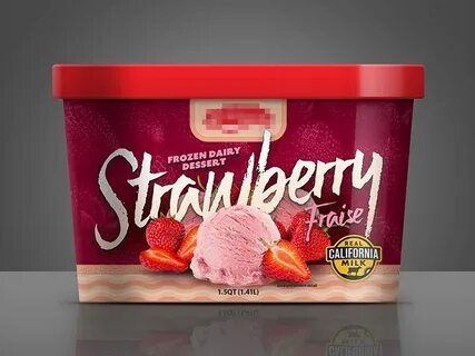 Strawberry - Ice Cream Container Design by Julio Juárez Drib