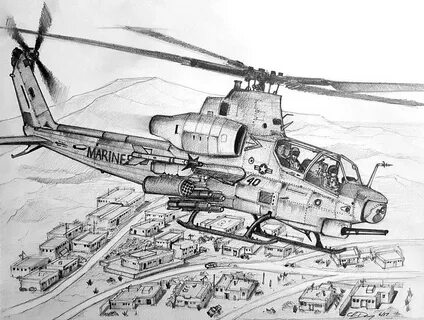 AH-1Z Viper on patrol Drawing by Chris Dang Fine Art America