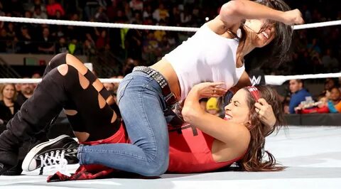 WWE AJ Lee Attacks Brie Bella Nikki bella, Bella twins, Wome