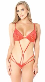 Love Flow Lace Teddy by Glitter, Red