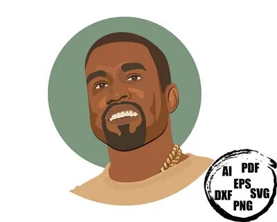 1 Kanye west rappers sticker svg png pdf ai eps dxf hip-hop 