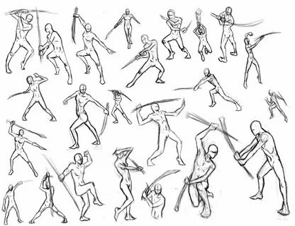 dynamic sword fighting poses - Google Search Figure drawing 