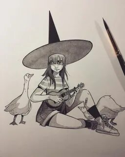 Sing along", Inktober day #4, theme "Modern Witches" #sketch