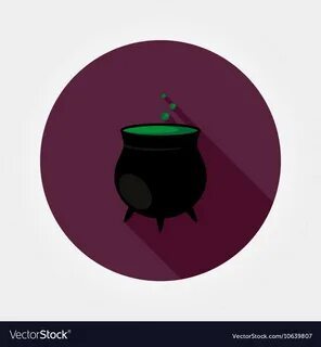 Black witches pot with potion Royalty Free Vector Image