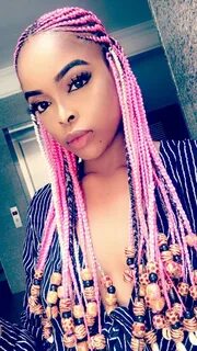 Pink tribal braids with beads. Unicorn Braided hairstyles, H