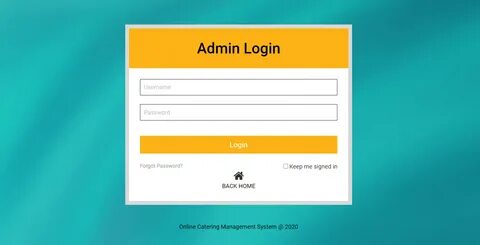 Online Catering Management System Using PHP and MySQL Online Catering Management