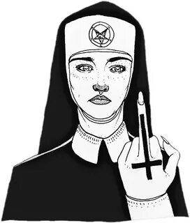 Satanic Drawing Nun - Satanic Drawing Nun - (673x805) Png Cl