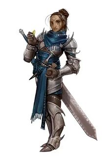 Female Human Paladin Fighter Greatsword Knight - Pathfinder 