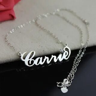 GiftNameNecklace - Sterling Silver Carrie Name Necklace With