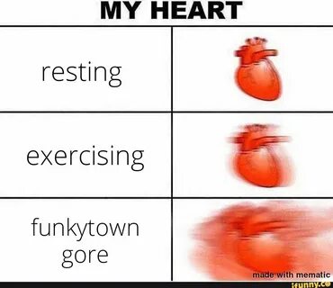 MY HEART resting exercising funkytown gore macs with memeati