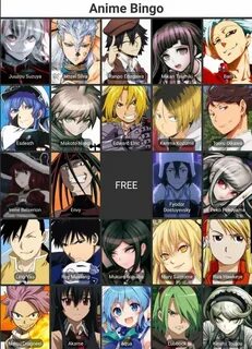 Anime Characters Bingo* Аниме Amino Amino