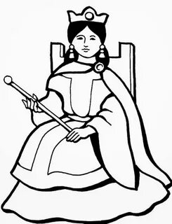 Coloring Book Queen Queen clipart, Coloring pictures, Colori