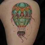Technicolor Hot Air Balloon Tattoo by Amanda Leitch Hot air 
