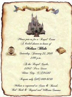 Cinderella wedding Castle wedding invitations, Fairytale wed