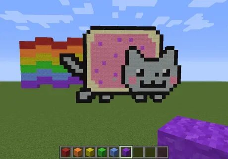 nyan cat Pixel art, Nyan cat, Minecraft pixel art