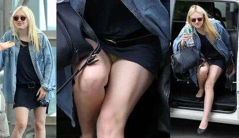 Celebs Upskirt в Твиттере: "Dakota Fanning in Yellow Panties