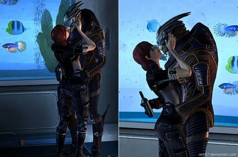 Шепард и Гаррус - Фан-арт Mass Effect 3