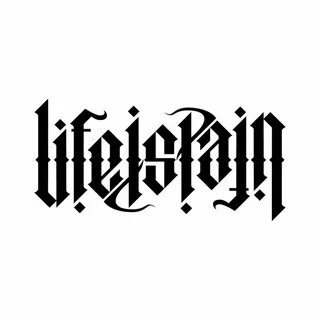 Life Is Pain", rotational ambigram