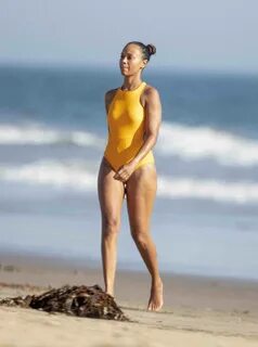 Zoe Saldana - In bikini on the beach in Malibu -34 GotCeleb