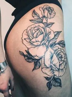 50+ Beautiful Rose Tattoo Ideas Hip tattoos women, Thigh tat