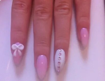 Pink and white stiletto nails Pale pink nails, White stilett