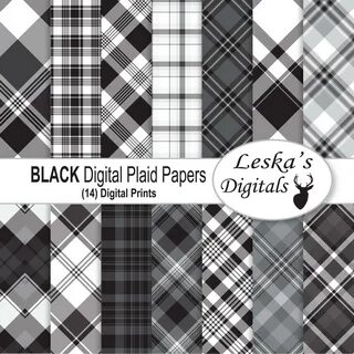 Черный плед цифровой записки бумажный пакет диагональный Ets