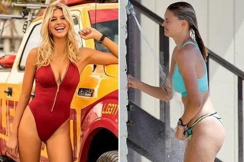 Baywatch actress Kelly Rohrbach hits shower after beach work