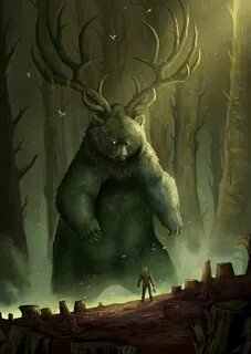 summoned bear spirit summoner with giant horned bear spellca