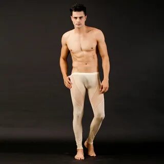 Wholesale Mens See Through Mesh Low Rise Long Johns Thermal 