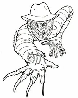 colouring freddy krueger - Google zoeken Scary coloring page