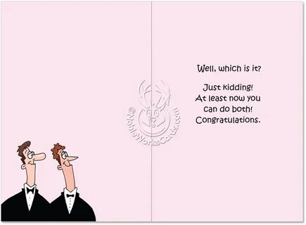 Happy Gay Marriage Cartoons Wedding Greeting Card D.T. Walsh