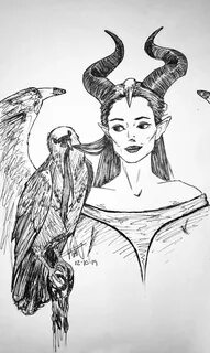 Maleval sketch / 12-10-19 / had the random idea of raven-Dia