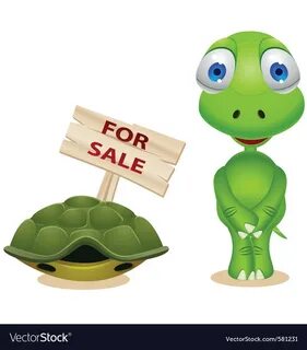 Turtle sell his shell Royalty Free Vector Image
