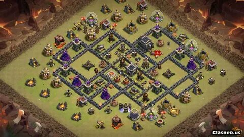 Copy Base Town Hall 9 Awesome TH9 war base top4 With Link 8-