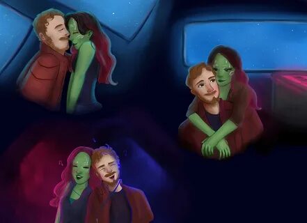 Gamora and Peter Quill/ Starlord fanart Marvel and dc superh