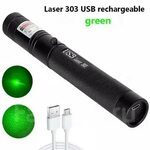 Зеленая мощная лазерная указка Sdlaser 303 с USB зарядом акк