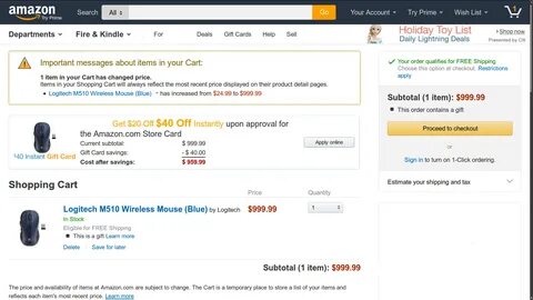 An Important Message About Your Amazon.com Shopping Cart The