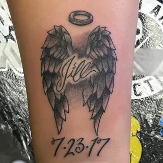 Angel wing tattoo Memorial tattoo Best friend Angel RIP Moth