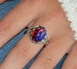Dragons Breath Ring Fire Opal Ring Mexican opal Ring Red Ets