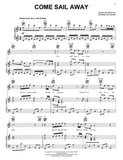 Styx "Come Sail Away" Sheet Music Download PDF Score 19908