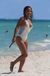 CHRISTINA MILIAN in Swimsuit at a Beach in Miami 08/21/2017 