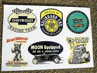 HOT ROD Retro vintage tool box Sticker Decal set Drag Race S