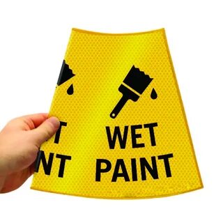 Wet Paint Reflective Cone Message Collar - Traffic Cones For
